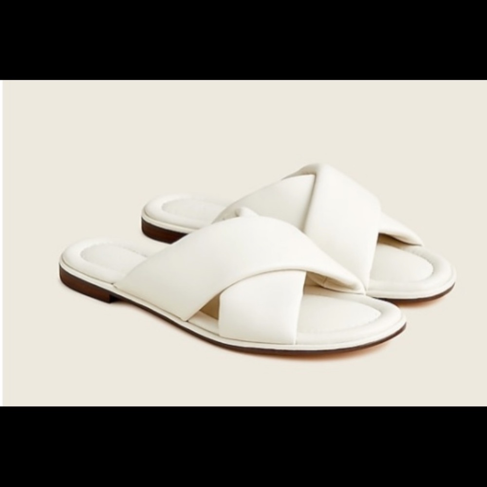 Ivory colored JCREW padded sandals